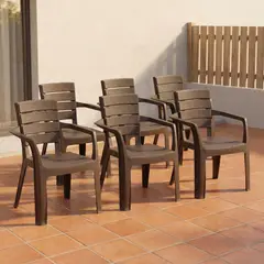RIMAX - Sillas Plásticas Pack x 6 Apilables Interior Exterior Resistentes Duraderas RIMAX