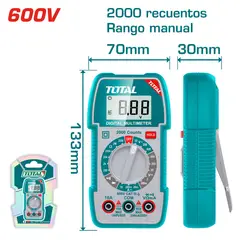 Total Tools - MULTITESTER DIGITAL 600V LIVIANO  TMT5360011