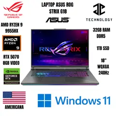 ASUS - LAPTOP ASUS ROG STRIX G18 RYZEN 9 9955HX / 32GB RAM DDR5 / 1TB SSD / RTX 5070 8GB VIDEO