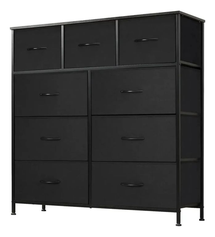 Armario De Almacenamiento Con9 Cajones Relieve Negro
