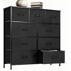ANYHOGAR - Armario De Almacenamiento Con9 Cajones Relieve Negro