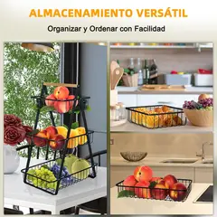 OEM - Organizador De Cocina Frutero De 3 Pisos Con Asa De Madera