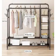 OEM - Clóset Rack Organizador De Ropa Doble Metálico Soporta 68KG