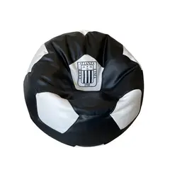 PUFF LIMA - Puff Pelota Grande Ultracuero Negro y blanco AlianzaLima Perù Pufflima