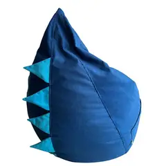 PUFF LIMA - Puff Dino mediano Tela Azul Pufflima