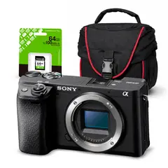SONY - Cámara Sony Alpha a6400 Mirrorless Cuerpo Solo + Kit Básico de Accesorios