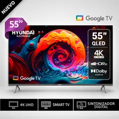 HYUNDAI - Televisor HYUNDAI QLED 55 Pulg HYLED5529QG 4K UHD GOOGLE TV