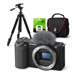 SONY - Cámara Sony ZV-E10 Mirrorless Cuerpo Solo + Kit Deluxe de Accesorios