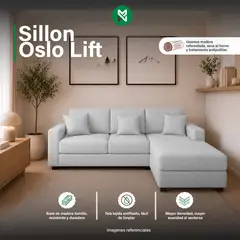 MUEBLES MACRUMO - Seccional Oslo Lift Gris Claro Derecho