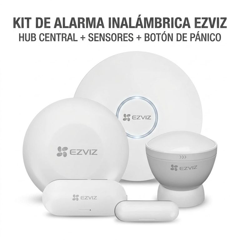 Kit de Alarma Inalámbrico Inteligente Ezviz A3 Domótica Casa Segura