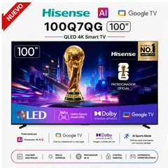 Hisense - Televisor Hisense 100 Qled 4k 100q7qg