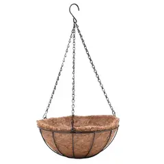 PLASTIMACETA - MACETA COLGANTE DE METAL CON FIBRA DE COCO DE 20 cm.