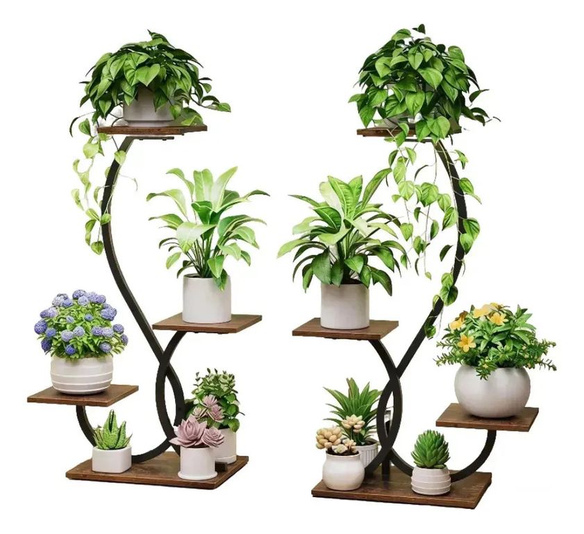 Organizador Repisa Decor Estante Planta Librero Luz 1 Par