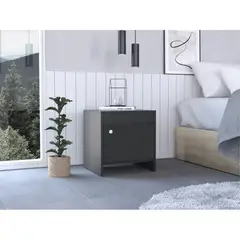 TUHOME - Velador 1 Puerta Colore Wengue 41,6x40,0x35,2 Cm