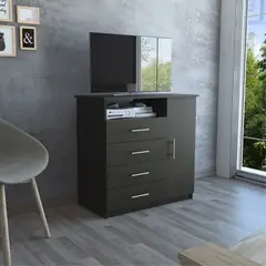 TUHOME - Cómoda Tv40" 4 Cajones 1 Puerta Z-91 Wengue 88,6x91,0x45,8 Cm