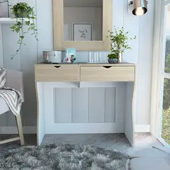 TUHOME - Mueble De Tocador Perla Rovere Blanco 78x90x40 Cm