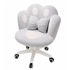 GENERICO - Silla De Tocador Kawai Escritorio Giratoria Huellita Almohadilla Ruedas Premium 190417-1