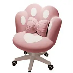 GENERICO - Silla De Tocador Kawai Escritorio Giratoria Huellita Almohadilla Ruedas Premium 190417-2