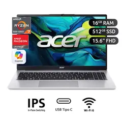 ACER - Laptop Acer Ryzen 7 16GB RAM 512 GB SSD 15.6FHD Windows 11 - Aspire