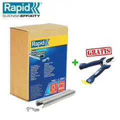 RAPID - RAPID Grapa Mallera Galvanizada VR22 Gris Caja x 1600 Grapas + Regalo Tenaza Aplicadora FP20