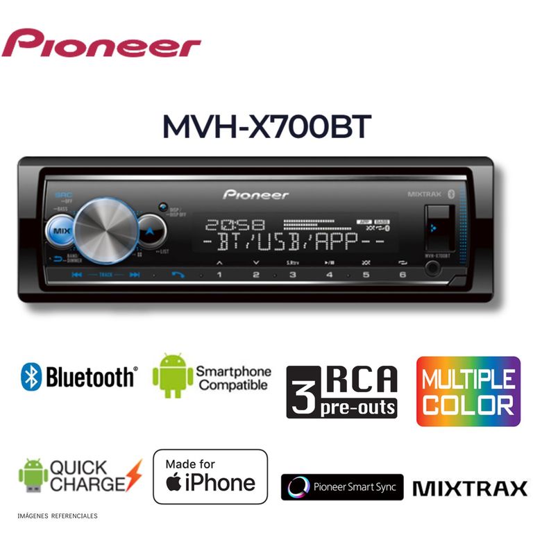 Autoestéreo Bluetooth para Automóvil Pioneer MVH-S325BT 50 W x 4