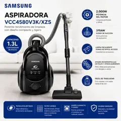 SAMSUNG - Aspiradora de Arrastre Ciclónica SAMSUNG VCC4580V3KXZS 2000W Negro