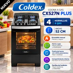Coldex - COCINA NEGRA 52CM 4Q 20 NG GLASS COLDEX - CX527N