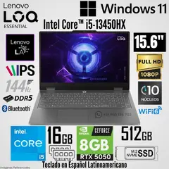 LENOVO - Laptop Lenovo LOQ Essential 15IRX11 Intel Core i5-13450HX 16GB RAM 512GB SSD RTX 5050-8GB 15.6"  FHD