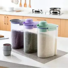 WELL BEING - Set de 3 Recipientes Herméticos para Alimentos 2.5L con Tapas de Colores