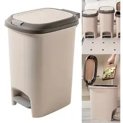 GENERICO - Tacho de basura basurero plástico - Beige