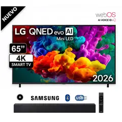 LG - Televisor LG 65 Qned Miniled 4k Con Ai 65qned65bsa - 2026 + Suondbar Samsung