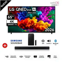 LG - Televisor LG 65 Qned Miniled 4k Con Ai 65qned65bsa - 2026 + Soundbar Samsung B450
