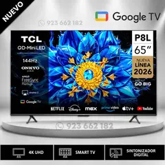 TCL - Televisor TCL 65'' Premium QD-Mini LED Google TV 65P8L Año 2026