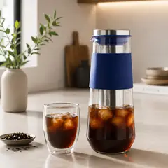 GENERICO - JARRA COLD BREW VIDRIO BOROSILICATO 2 TAPAS HERMÉTICAS