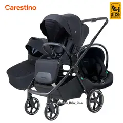 CARESTINO - Coche Cuna Premium Travel System 3en1 -BEVERLY V4- Negro