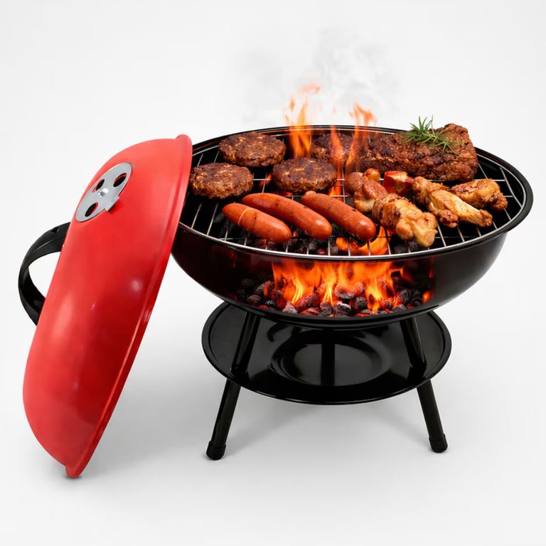 Parrilla Portátil Camping Tapa Roja
