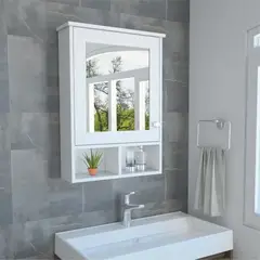 TUHOME - Botiquin 1 Puerta Con Espejo Viña Blanco 73,6x53,0x16,5 Cm