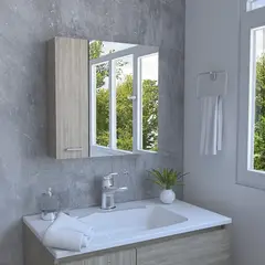 TUHOME - Botiquin 2 Puertas Con Espejo Barcelona Miel 60,0x60,0x14,9 Cm