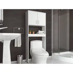 TUHOME - Estante Wc Barcelona 2 Puertas Blanco 160,0x63,0x25,0 Cm