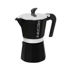 PEDRINI - Cafetera Moka Italiana Pedrini 6 Tazas  Negro