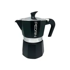 PEDRINI - Cafetera Moka Italiana Pedrini 3 Tazas Negro