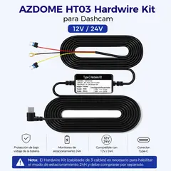 AZDOME - KIT HARDWIRE AZDOME HT03 USB-C PARA DASHCAM 12V24V 5V 2.5A CON PROTECCIÓN DE BATERÍA