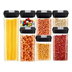 U BUY - Set 7 Contenedores De Alimento Tapa Hermética Almacenamiento