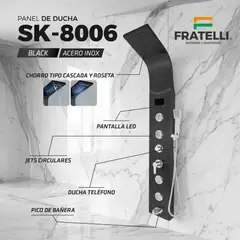 FRATELLI - COLUMNA DE DUCHA LED INOXIDABLE NEGRO SK-8006
