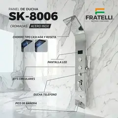 FRATELLI - COLUMNA DE DUCHA LED INOXIDABLE CROMADO SK-8006