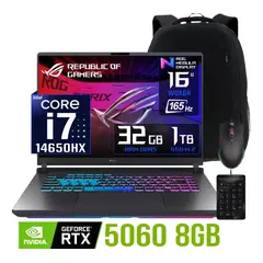 ASUS - Laptop Asus Rog Strix G16 Core i7 14650hx 32gb Ram 1tb Ssd Nvidia 8gb Rtx5060, 16 WUXGA 165Hz