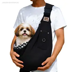 GENERICO - BOLSO Regulable Transportador para Mascotas Pequeñas y Medianas NEGRO