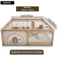 GENERICO - Corral Cerco para Bebes 120cmx120cm Beige