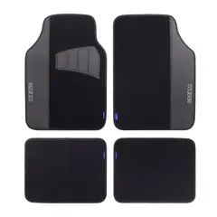 SPARCO - Alfombras de Piso para Auto SPARCO SPF503 PVC Negro 4 Piezas Antideslizante