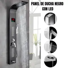 FRATELLI - COLUMNA DE DUCHA IGUAZÚ LED INOXIDABLE NEGRO